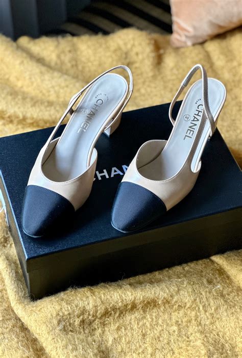 chanel 2 tone spectator shoes|chanel two tone slingback shoes.